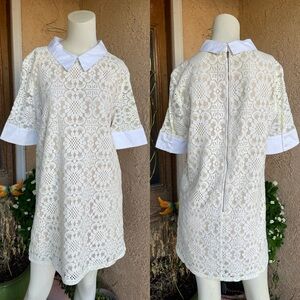 Forever21 Lace Short Sleeve Mini Dress LARGE